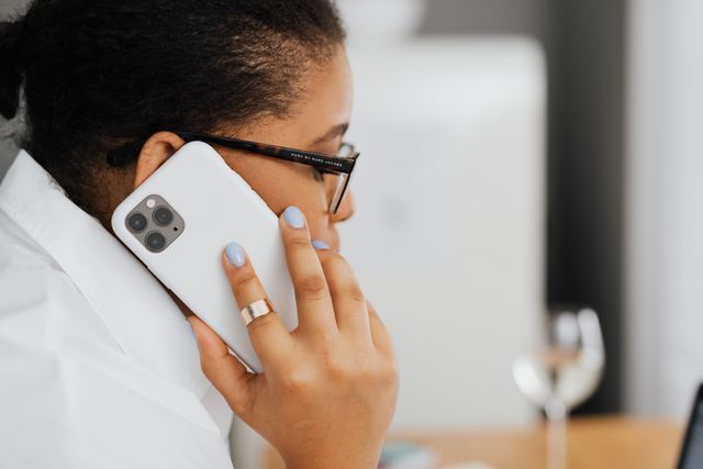person talking on a cell phone